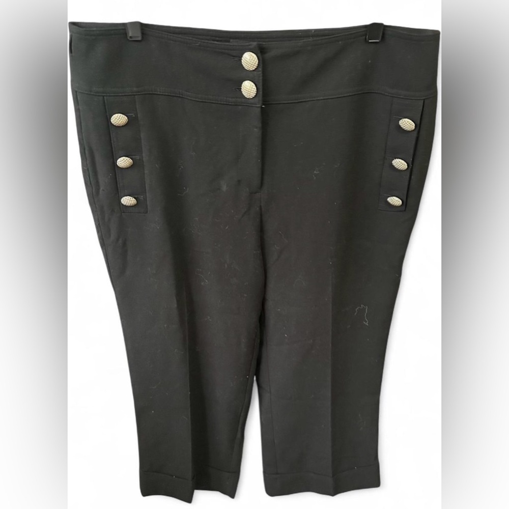 Chico's Black Crop Pants with Gold Accents